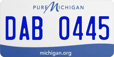 MI license plate DAB0445