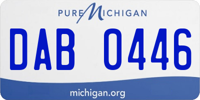 MI license plate DAB0446