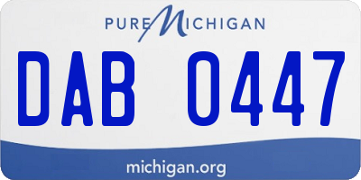 MI license plate DAB0447