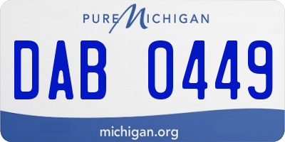 MI license plate DAB0449