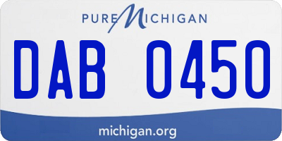 MI license plate DAB0450