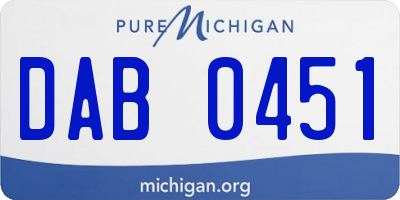 MI license plate DAB0451