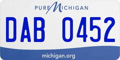 MI license plate DAB0452