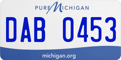 MI license plate DAB0453