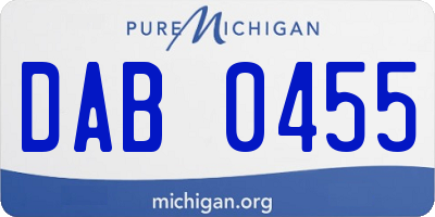 MI license plate DAB0455