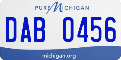 MI license plate DAB0456