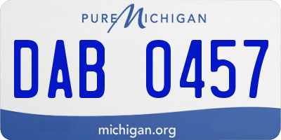 MI license plate DAB0457
