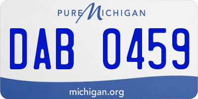 MI license plate DAB0459