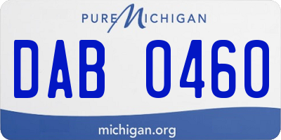 MI license plate DAB0460