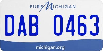 MI license plate DAB0463