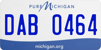 MI license plate DAB0464