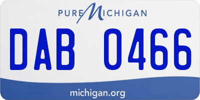 MI license plate DAB0466