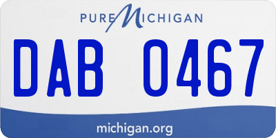 MI license plate DAB0467