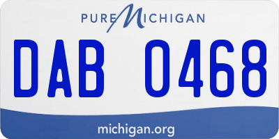 MI license plate DAB0468