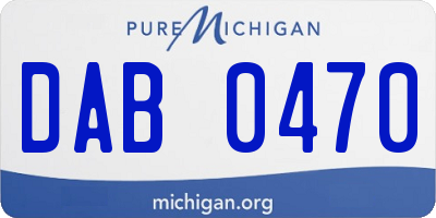 MI license plate DAB0470