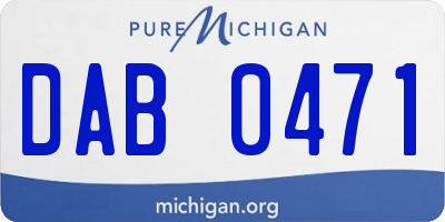 MI license plate DAB0471
