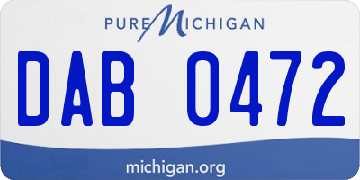 MI license plate DAB0472