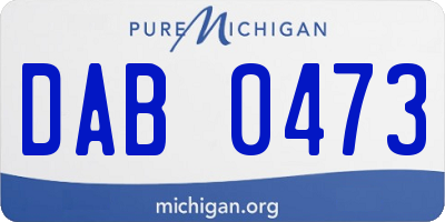 MI license plate DAB0473