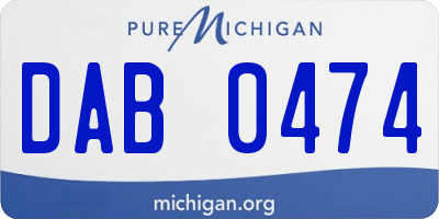 MI license plate DAB0474