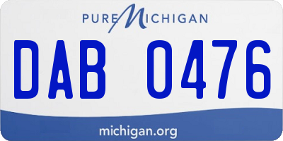 MI license plate DAB0476