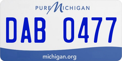 MI license plate DAB0477