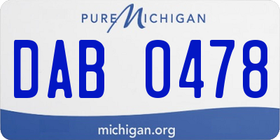 MI license plate DAB0478