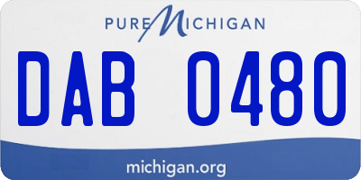MI license plate DAB0480