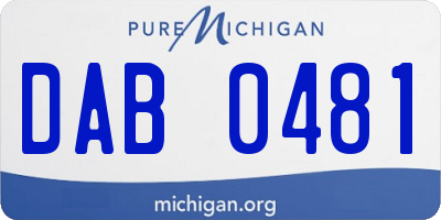 MI license plate DAB0481