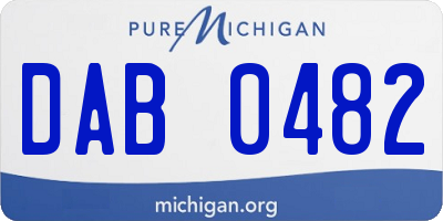 MI license plate DAB0482