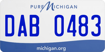 MI license plate DAB0483