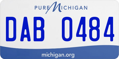 MI license plate DAB0484