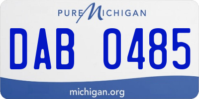 MI license plate DAB0485