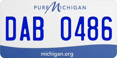 MI license plate DAB0486