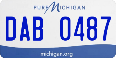 MI license plate DAB0487