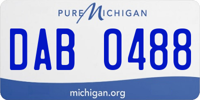 MI license plate DAB0488