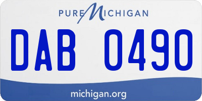 MI license plate DAB0490