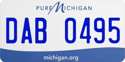 MI license plate DAB0495
