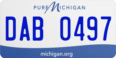 MI license plate DAB0497