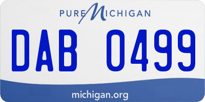 MI license plate DAB0499