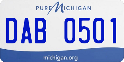 MI license plate DAB0501