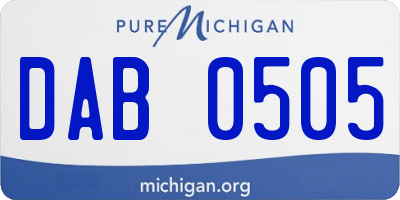 MI license plate DAB0505