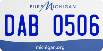 MI license plate DAB0506