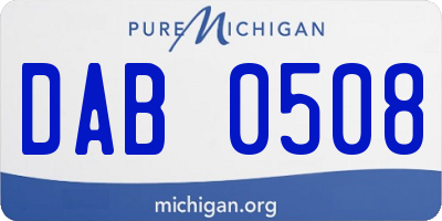 MI license plate DAB0508