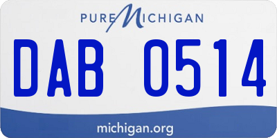 MI license plate DAB0514