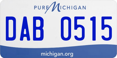 MI license plate DAB0515