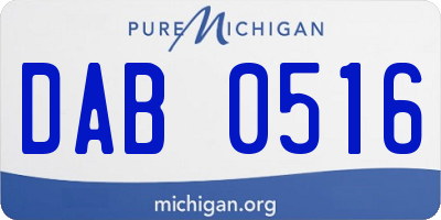 MI license plate DAB0516