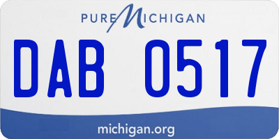 MI license plate DAB0517