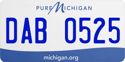 MI license plate DAB0525