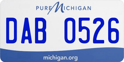 MI license plate DAB0526