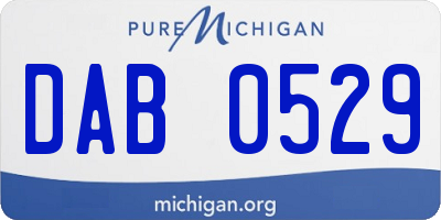 MI license plate DAB0529